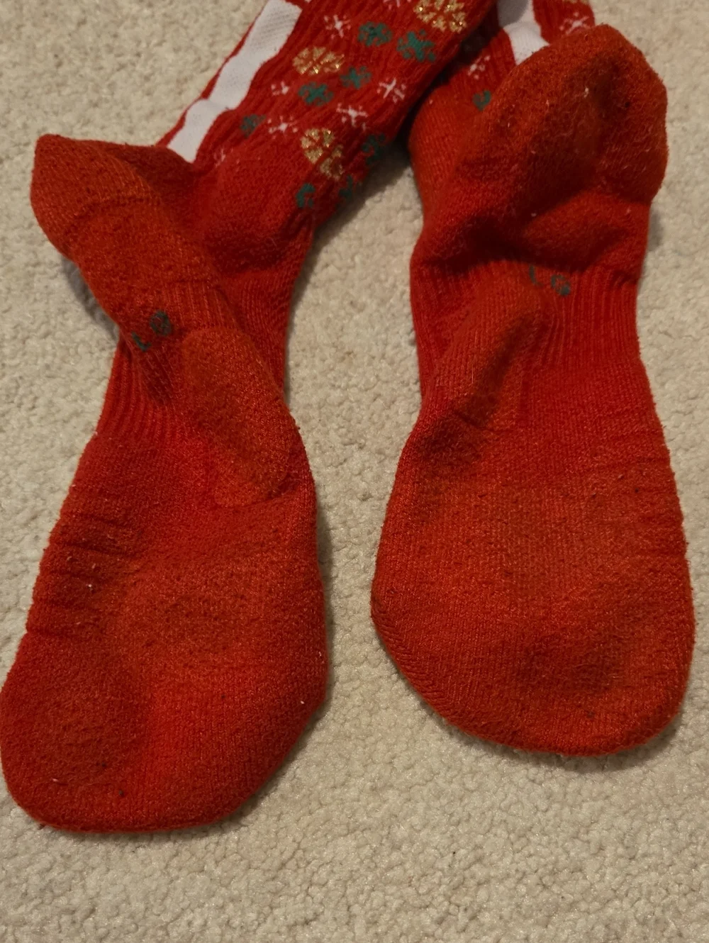 Nike Elite Dri-FIT Christmas Pattern Athletic Crewneck Socks Adult Large